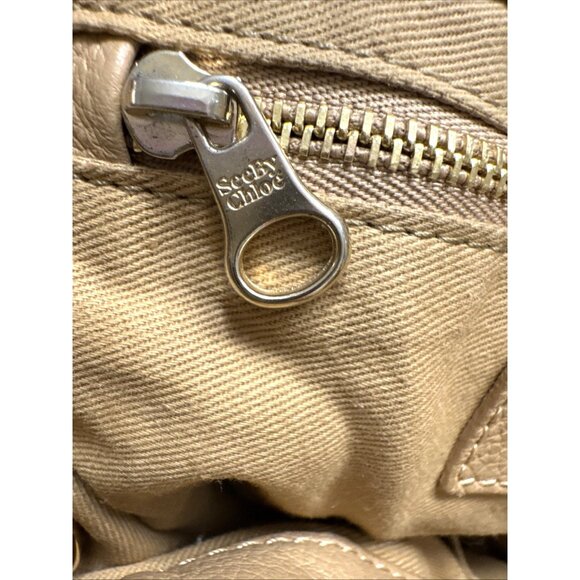 SEE BY CHLOE Vicki Taupe Leather Bucket Bag - Picture 5 of 13